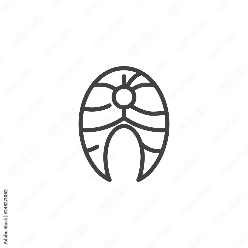 Fish fillet vector line icon, linear concept, outline sign, symbol