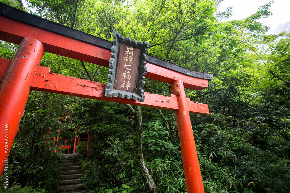 Hakone Gongen Shrine is a Japanese Shinto shrine on the shores of Lake Ashi in the town of Hakone in the Ashigarashimo District of Kanagawa Prefecture Hakone Gongen Shrine is a Japanese Shinto shrine on the shores of Lake Ashi in the town of Hakone in the Ashigarashimo District of Kanagawa Prefecture