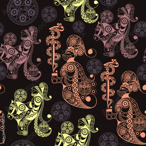 Seamless texture with Tarot cards 10