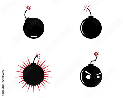 Simple bomb logo vector icon illustration