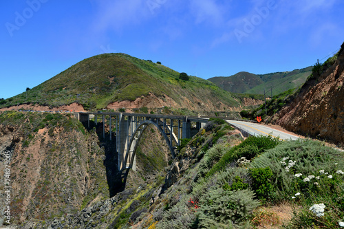 Bixby Creek Bridge near Big Sur on California State Route One. California, USA