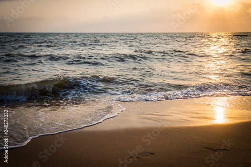 sunset sand waves at the beach