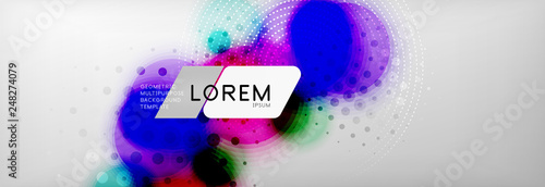 Background abstract - blurred dotted color circle shape, techno bubbles