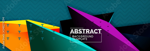 3d triangular shapes geometric background. Origami style pattern with triange shapes for decorative design. Poster design. Line design. Modern presentation template