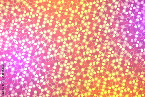 Abstract bright neon background. Technology hexagon illustration.