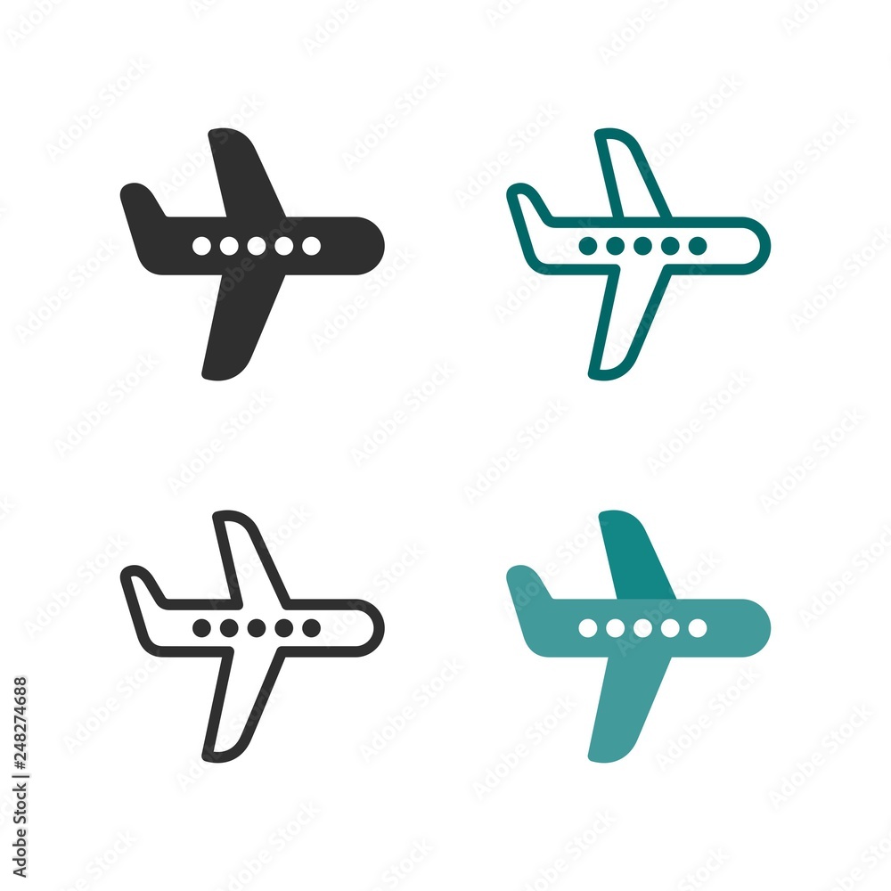 Flying airplane - Vector