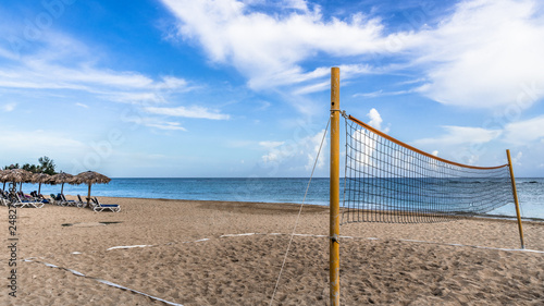 Volleyball court on the sandy beach
