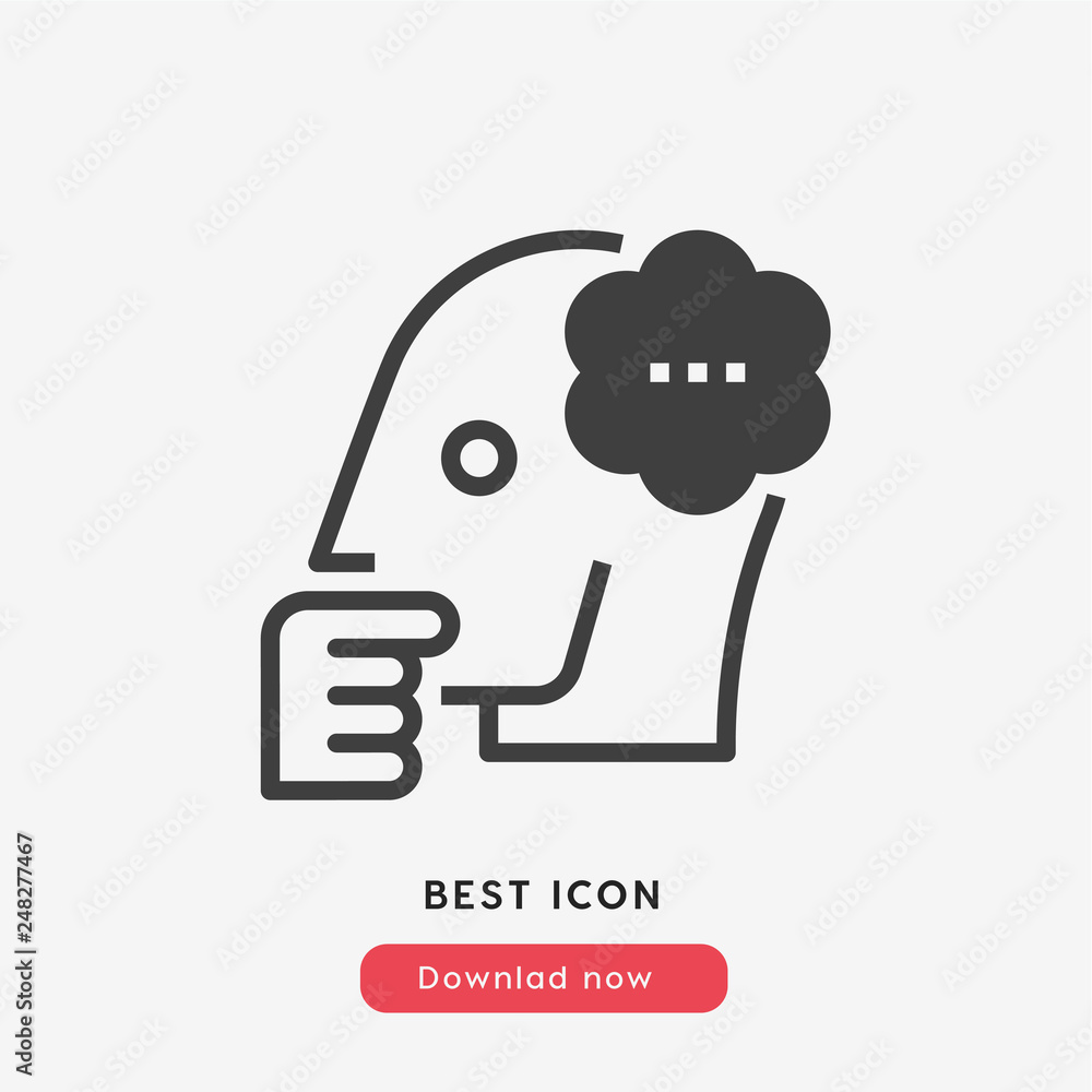 thinking man icon vector thinking man icon vector