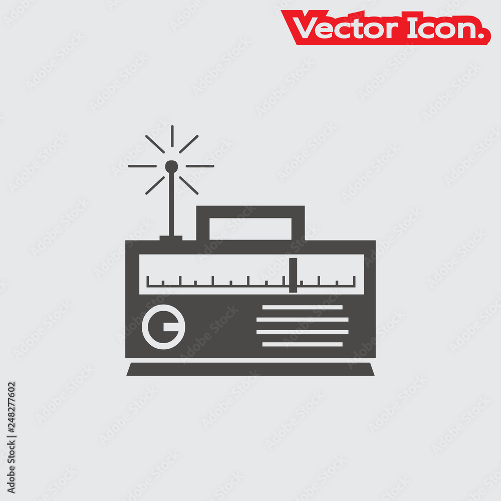 Obraz premium radio icon isolated sign symbol and flat style for app, web and digital design. Vector illustration.