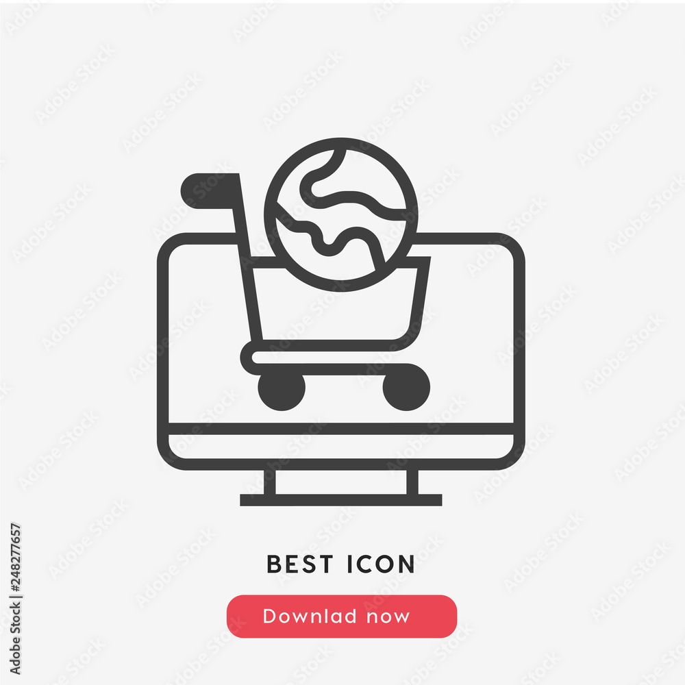 shopping on the world icon vector shopping on the world icon vector