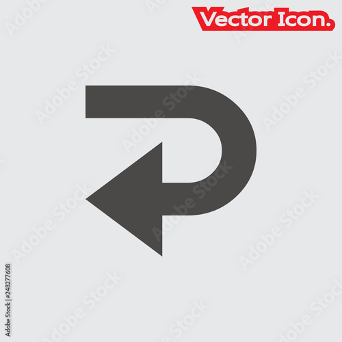 Free Download return button icon  isolated sign symbol and flat style for app, web and digital design. Vector illustration. - GFXLoad