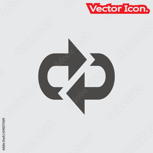 Free Download replay icon isolated sign symbol and flat style for app, web and digital design. Vector illustration. - GFXLoad
