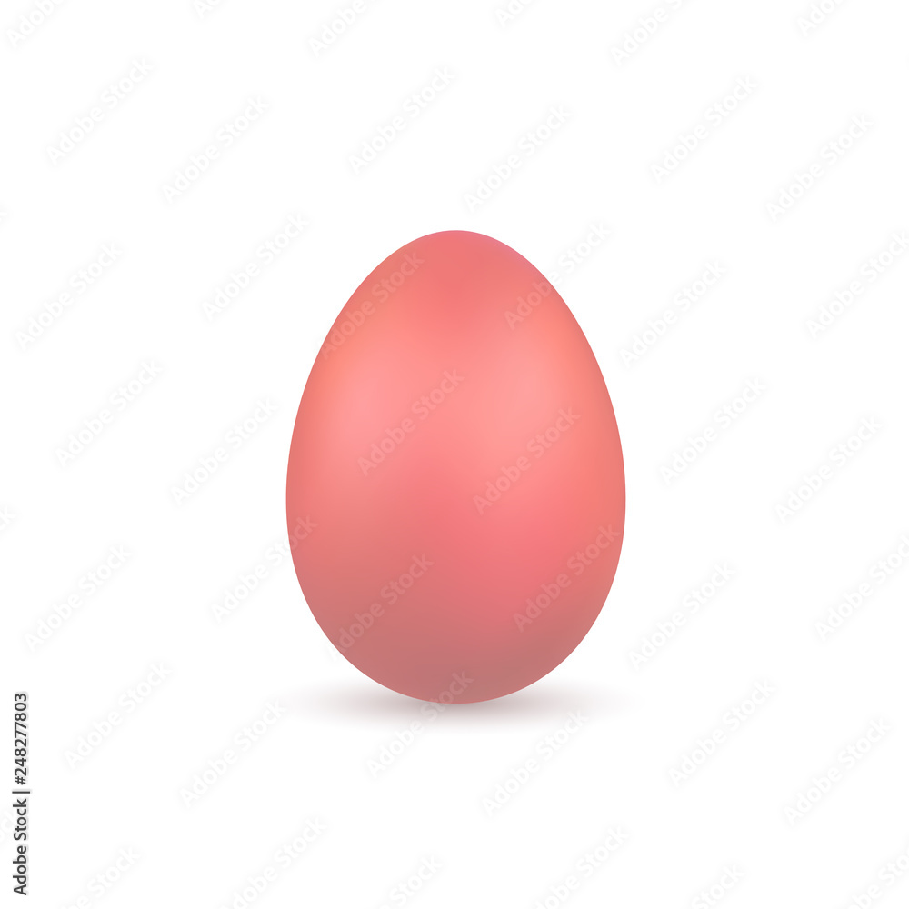 Easter egg 3D icon. Pink color egg, isolated white background. Pastel realistic design, decoration for Happy Easter celebration. Holiday element. Shiny pattern. Spring symbol. Vector illustration Easter egg 3D icon. Pink color egg, isolated white background. Pastel realistic design, decoration for Happy Easter celebration. Holiday element. Shiny pattern. Spring symbol. Vector illustration