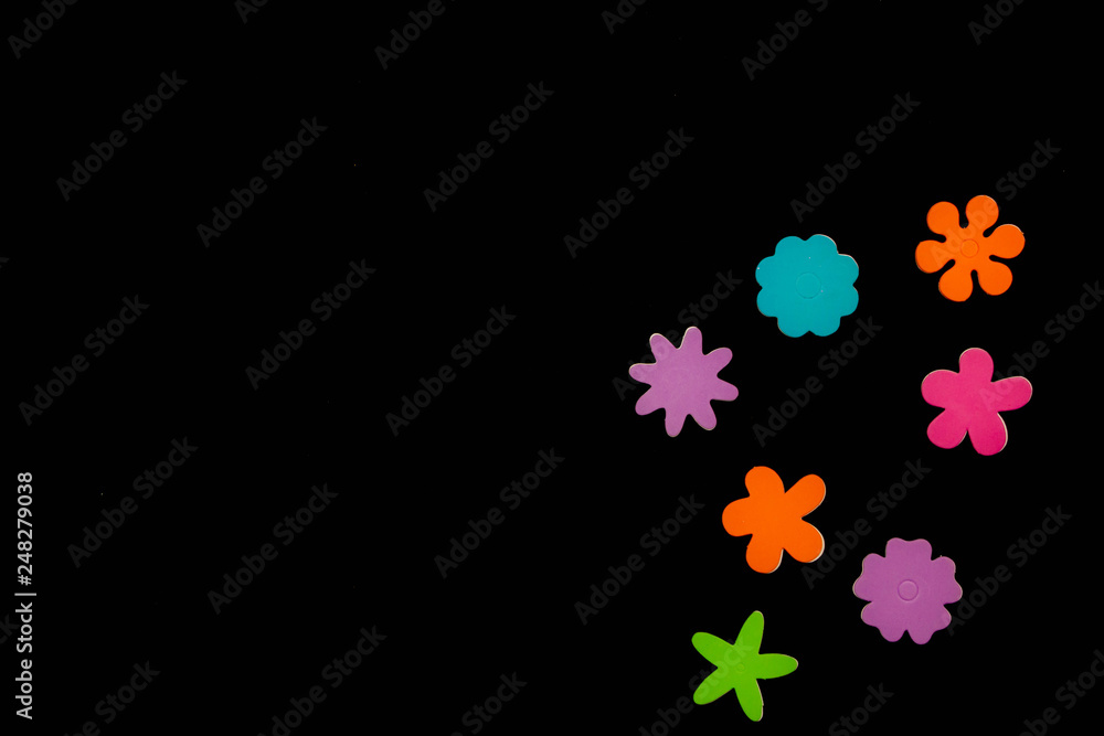 Color figures on a black background Color figures on a black background