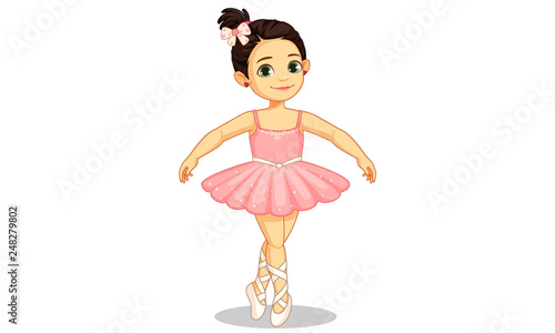Beautiful little ballerina in ballet pose 1