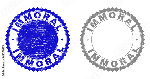 Foto Grunge IMMORAL watermarks isolated on a white background