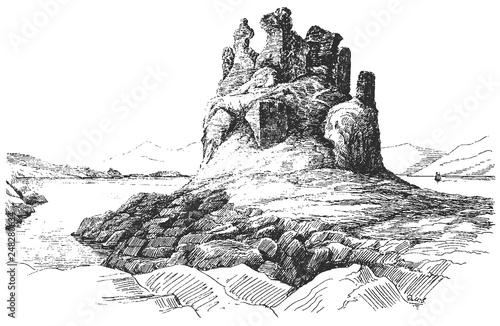 Old castle #sketch #isolated #vector