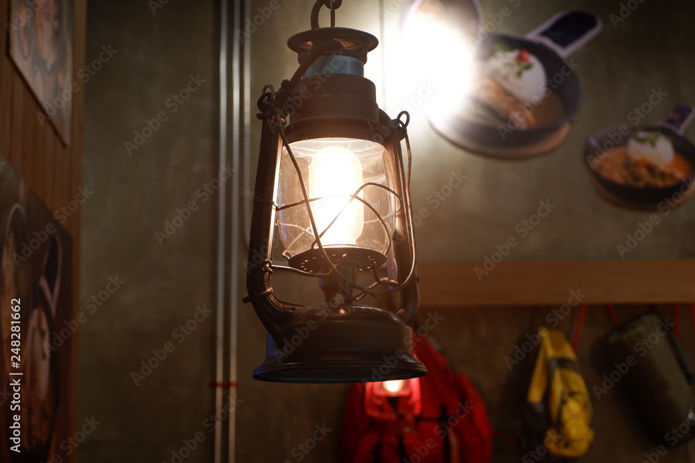 old lamp on the wall