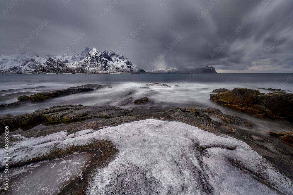 Fototapeta premium Norwegian landscape - Vikten, Lofoten, Norway