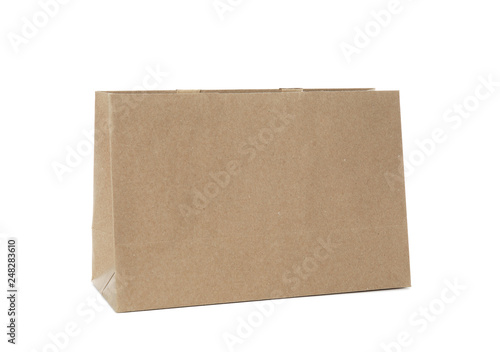 Paper shopping bag isolated on white. Mock up for design © New Africa