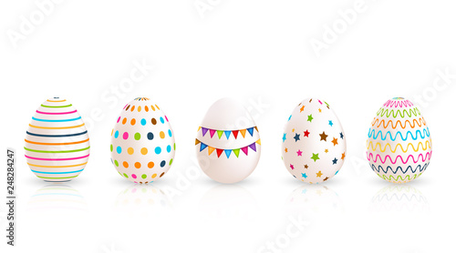 Colorful Easter eggs set. Vector illustration