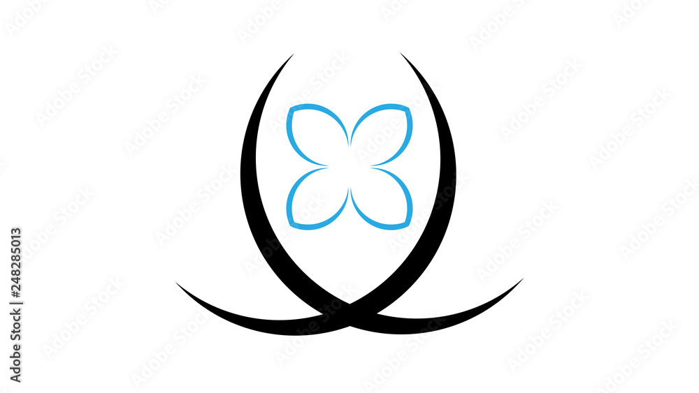 Flower logo vector design. Flower icon. Four petals flower Flower logo vector design. Flower icon. Four petals flower
