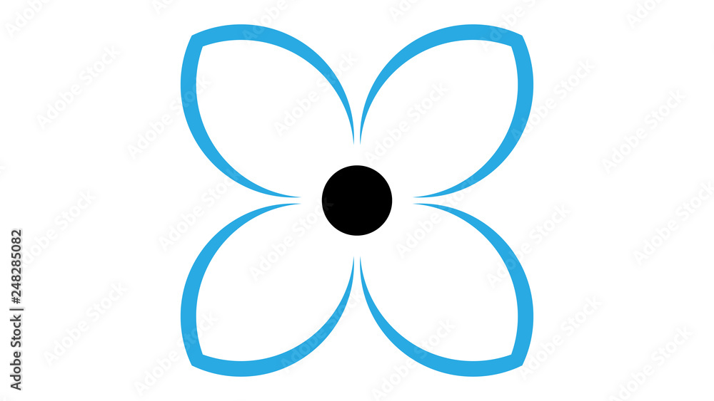 Flower logo vector design. Flower icon. Four petals flower Flower logo vector design. Flower icon. Four petals flower