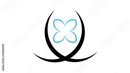 Flower logo vector design. Flower icon. Four petals flower