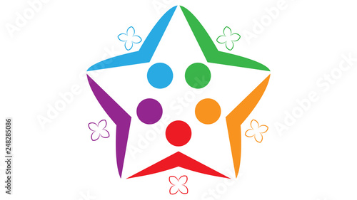 Social logo vector design. Teamwork icon.  Teamwork logo