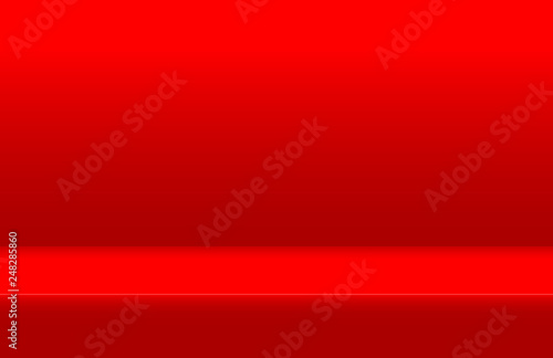 Banner for advertise product on website, Vector empty light room background red color studio ,product display with copy space for display of content design. vector concept illustration for design.