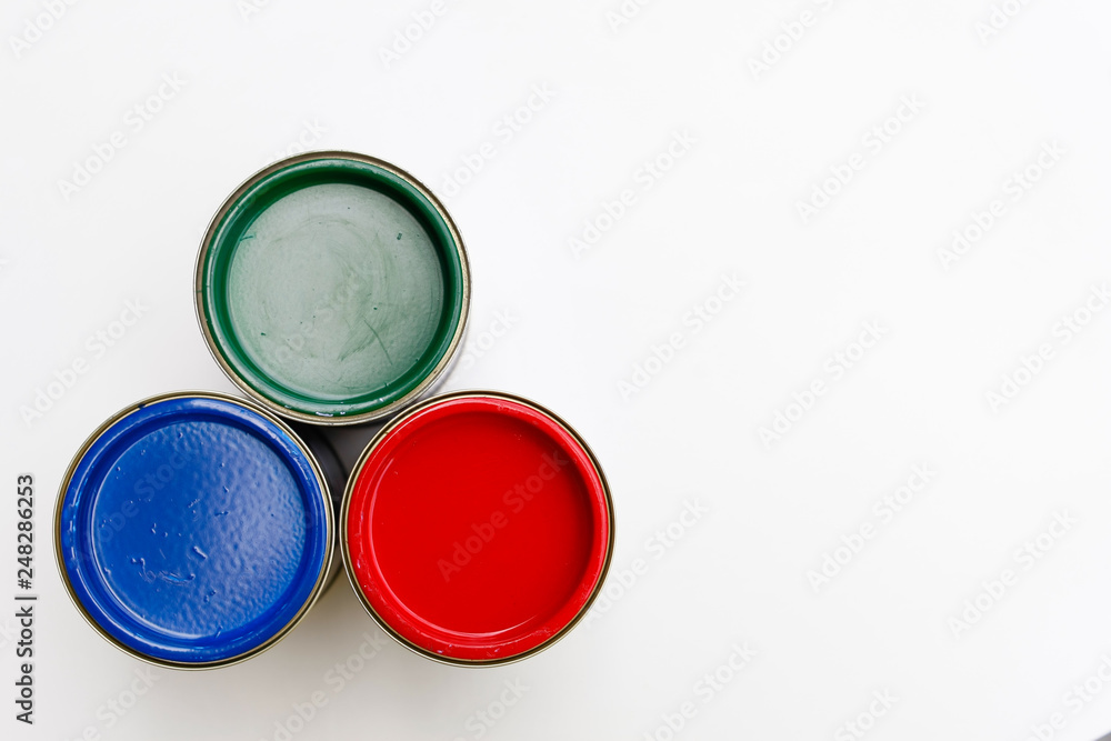 cans of paint isolated on white cans of paint isolated on white