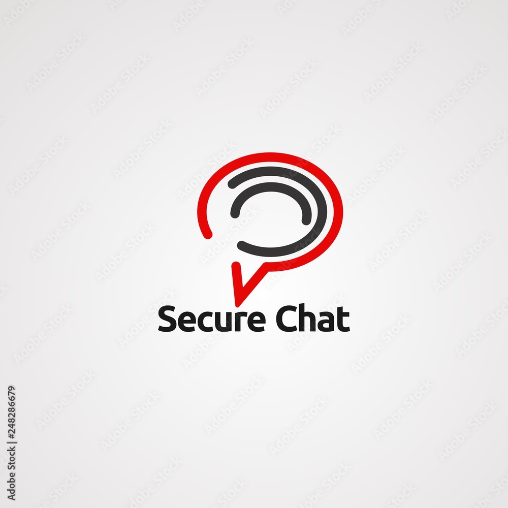 secure chat logo vector, icon, element, and template