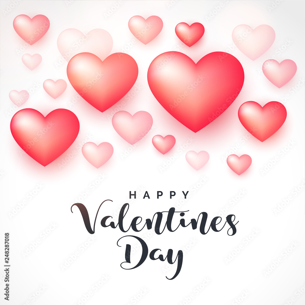 3d hearts background for valentines day