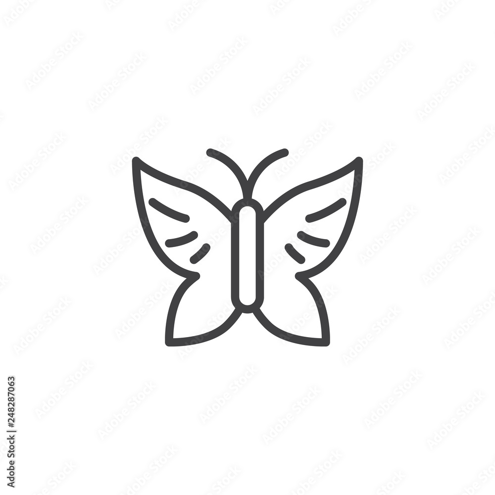 Beautiful butterfly line icon. linear style sign for mobile concept and web design. Abstract butterfly outline vector icon. Symbol, logo illustration. Pixel perfect vector graphics