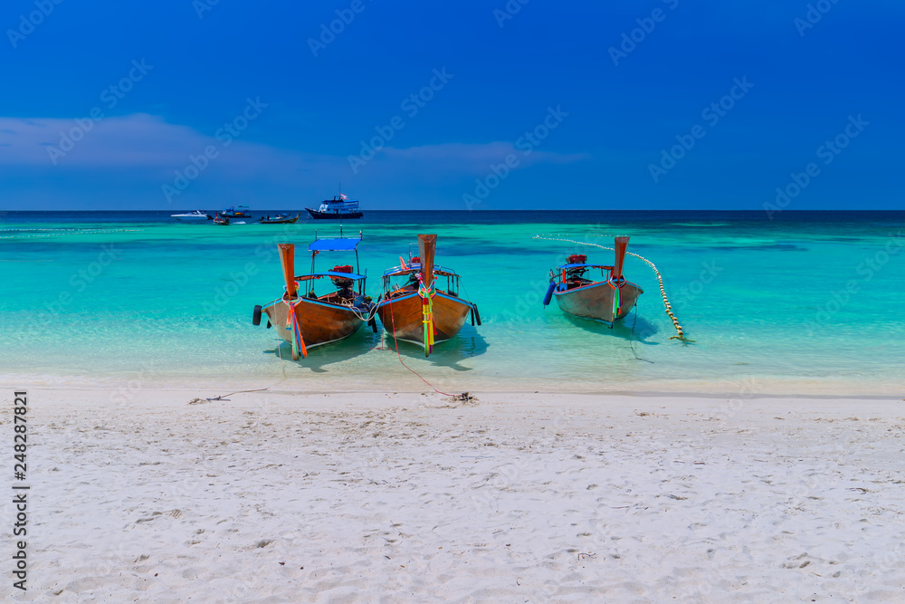 Koh Lipe with beautiful beach and blue sky at Koh Khai in Andaman Sea,Tarutao national park , Satun Province,Thailand