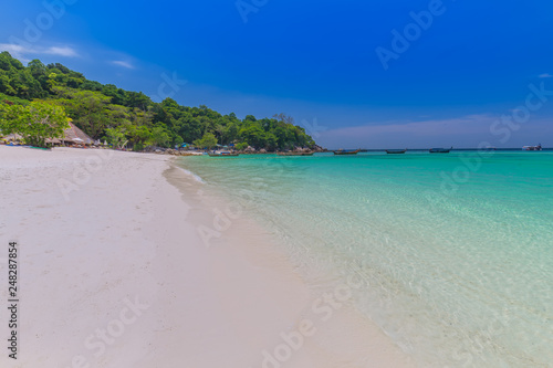 Koh Lipe with beautiful beach and blue sky at Koh Khai in Andaman Sea,Tarutao national park , Satun Province,Thailand © rbk365