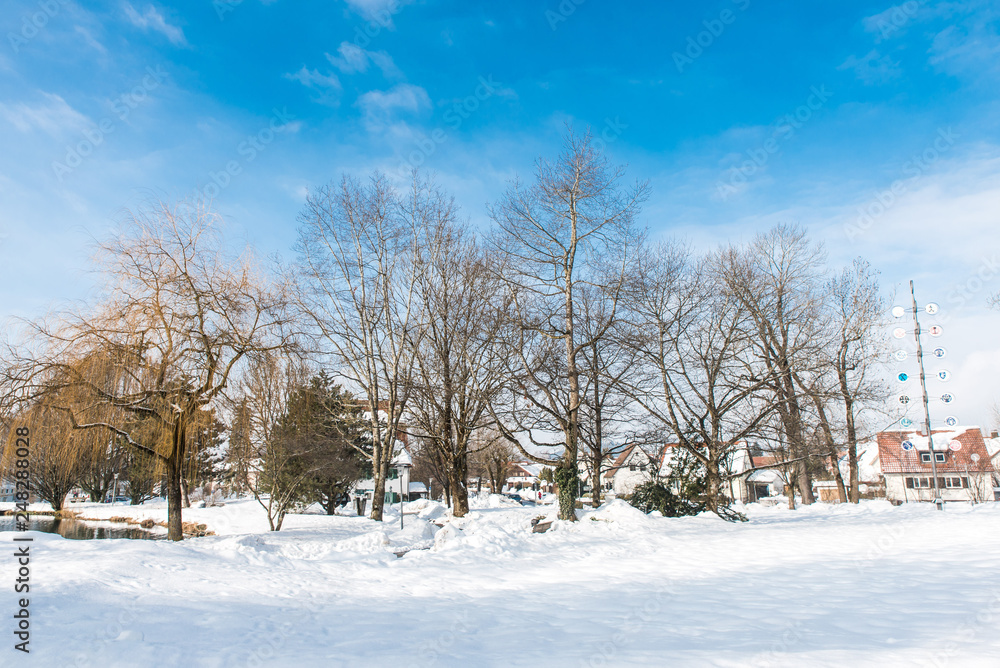 Park in Isny im Schnee