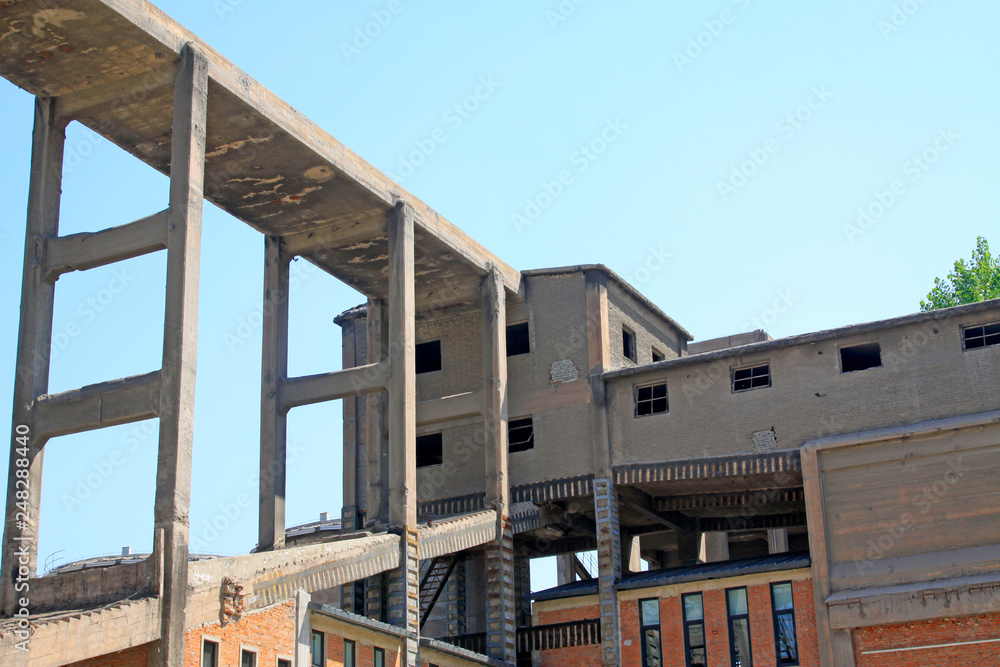 broken cement buildings