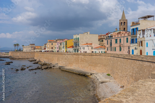 Embankment and town wall of Alghero. Sardinia, Italy © arkady_z