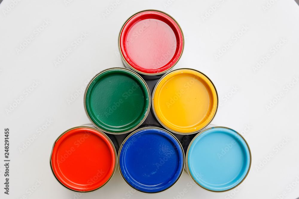 colorful can on white colorful can on white