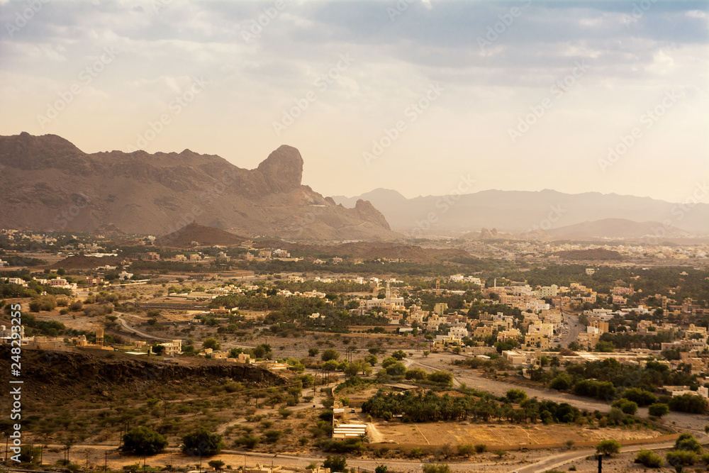 The village of Al Hamra seen from high (Oman)