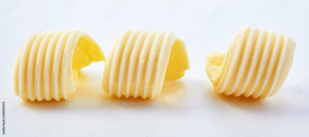 Butter curls in close-up