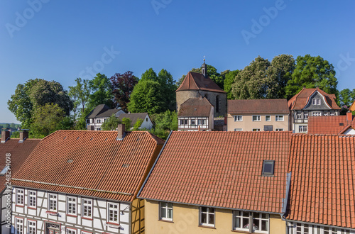 Old houses and little church in Warburg, Germany photo