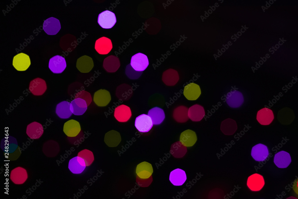 Colourful Image of Bokeh with Christmas Lights