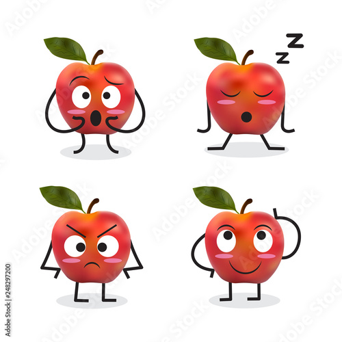 Apple Cartoon Character. Ve...