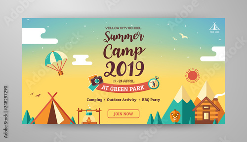 Summer camp banner layout