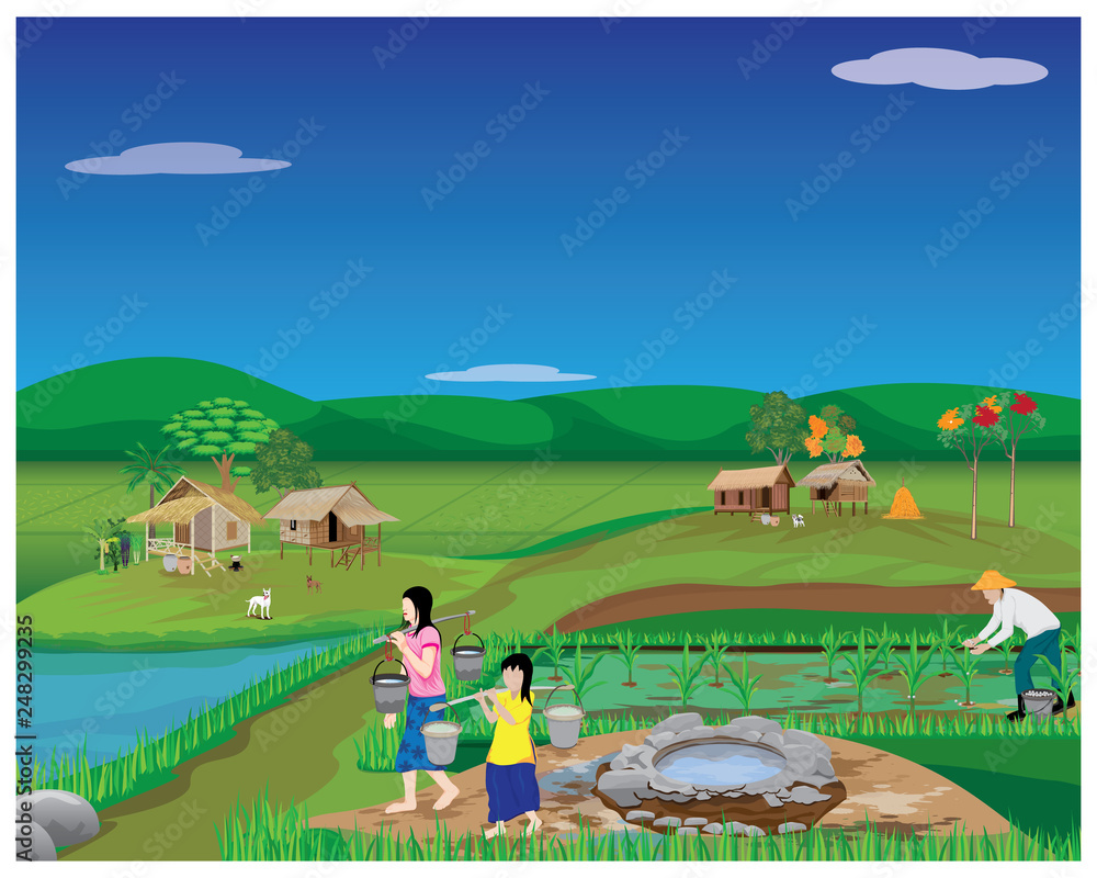 lifestyle of people at countryside vector design lifestyle of people at countryside vector design