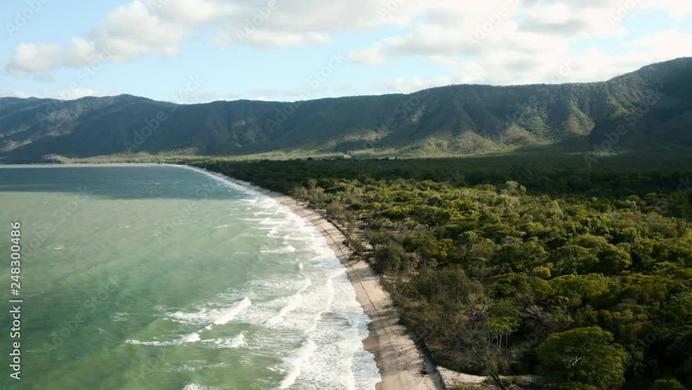 Aerial, beautiful panoramic view on Wangetti beach in Cairns in Queensland, Australia Aerial, beautiful panoramic view on Wangetti beach in Cairns in Queensland, Australia
