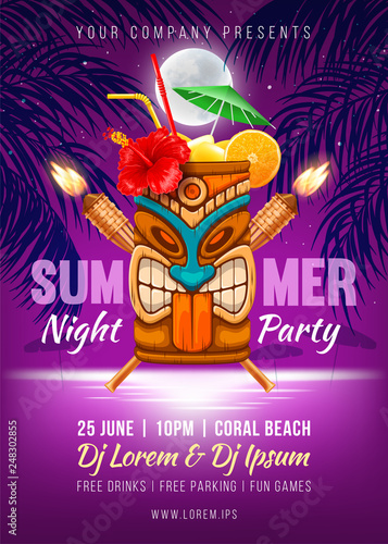 Summer Night Party Poster Template