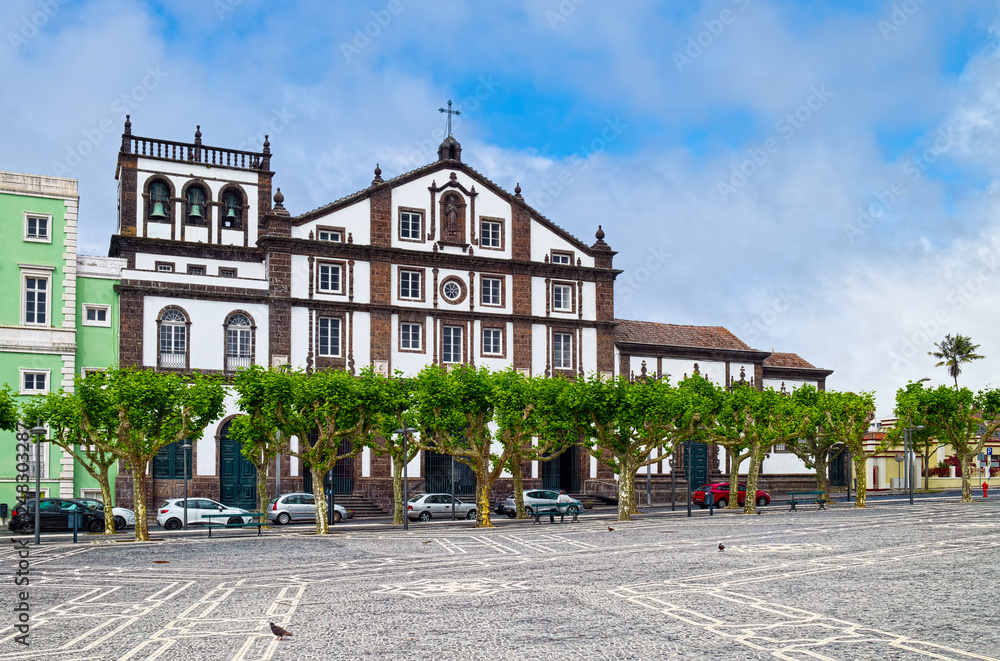 Church of St. Joseph (Portuguese: Igreja de Sao Jose), dated from 1709, located in historic center of Ponta Delgada city on Sao Miguel island of Azores, Portugal. Church of St. Joseph (Portuguese: Igreja de Sao Jose), dated from 1709, located in historic center of Ponta Delgada city on Sao Miguel island of Azores, Portugal.